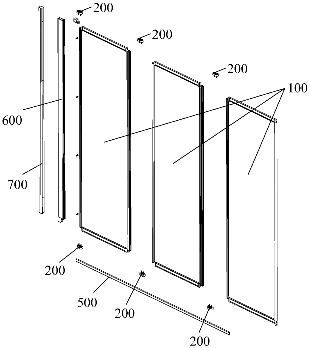 Folding screen and shower room