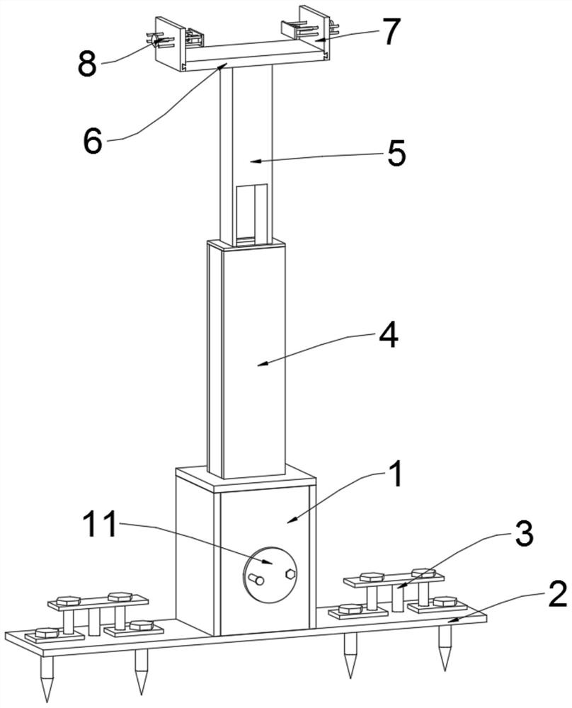 Adjustable supporting device for constructional engineering construction