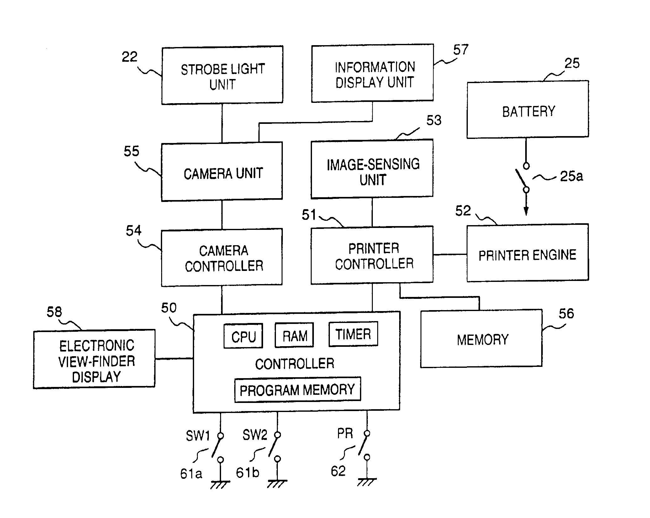 Printer-built-in image-sensing apparatus and electric-consumption control method thereof