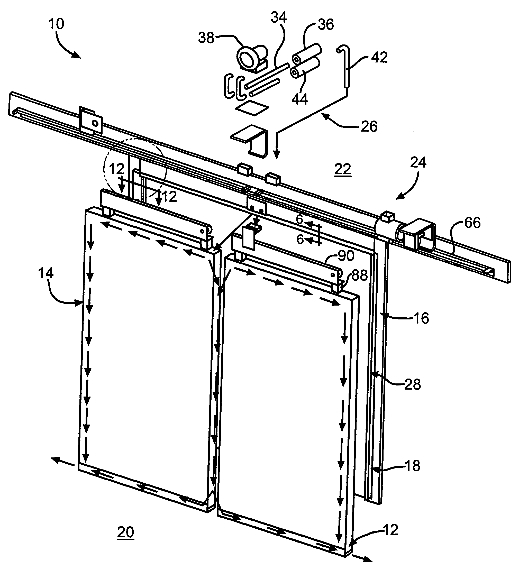 Air heated, flexible door panel