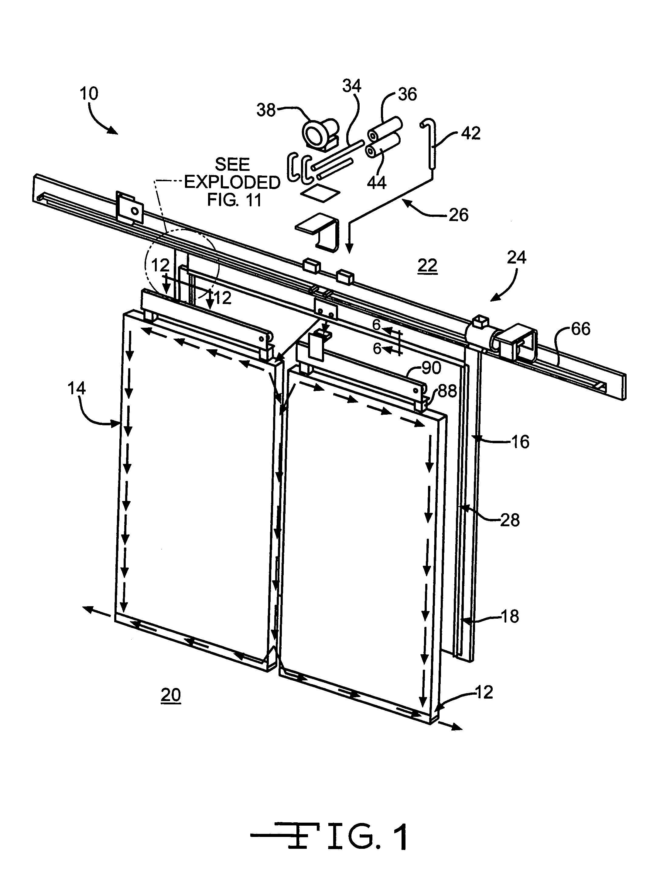 Air heated, flexible door panel