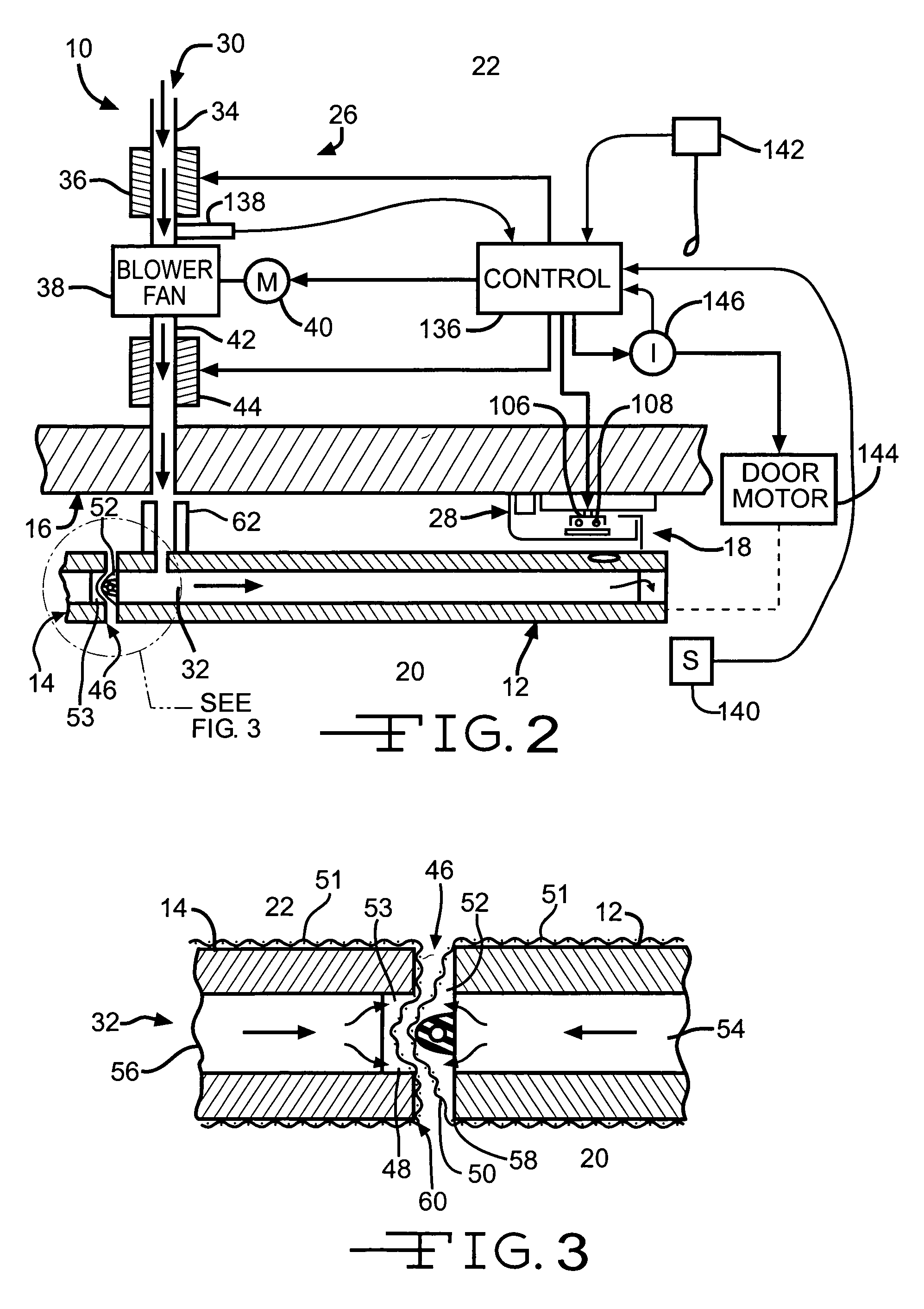 Air heated, flexible door panel