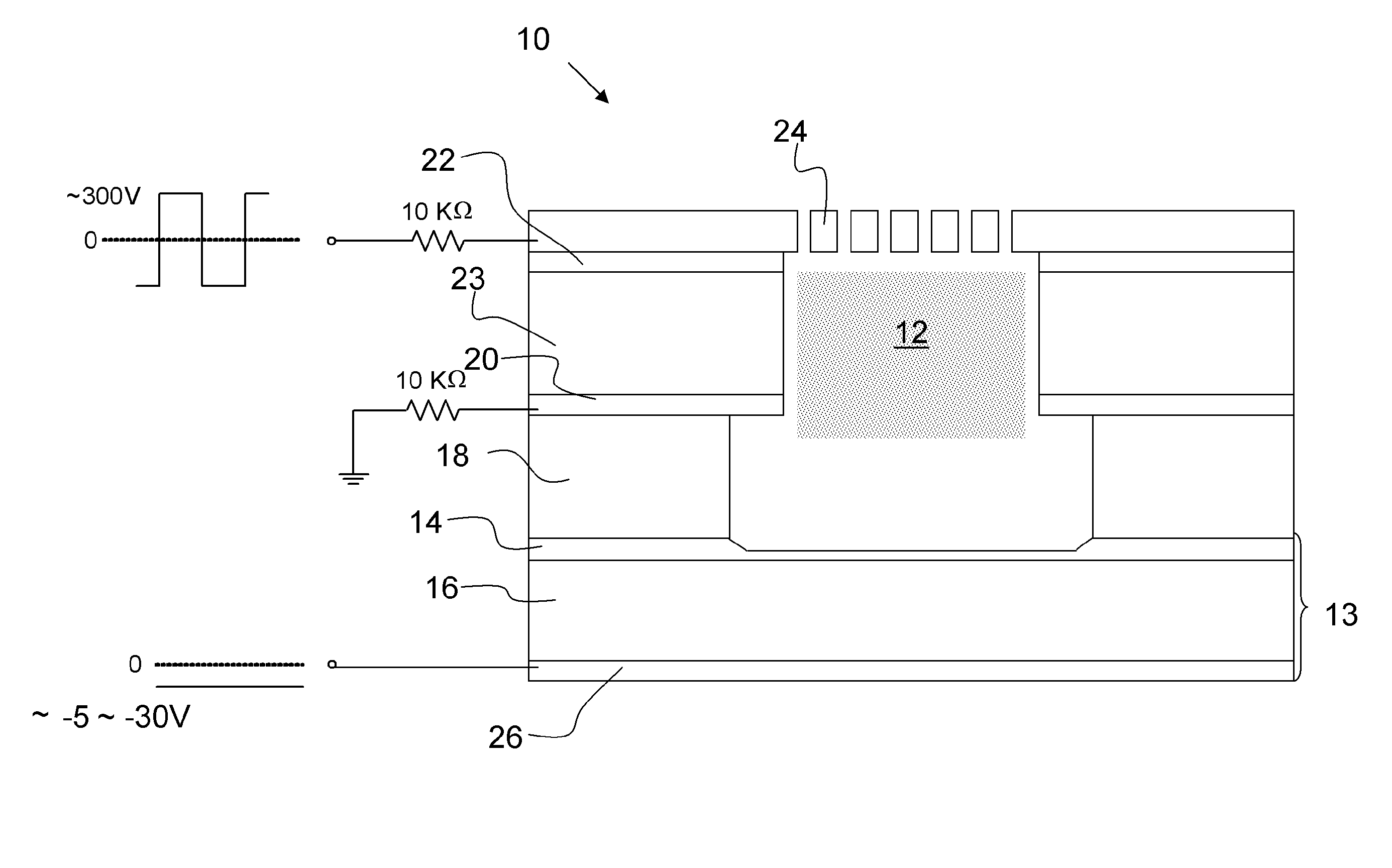 Electron injection-controlled microcavity plasma device and arrays