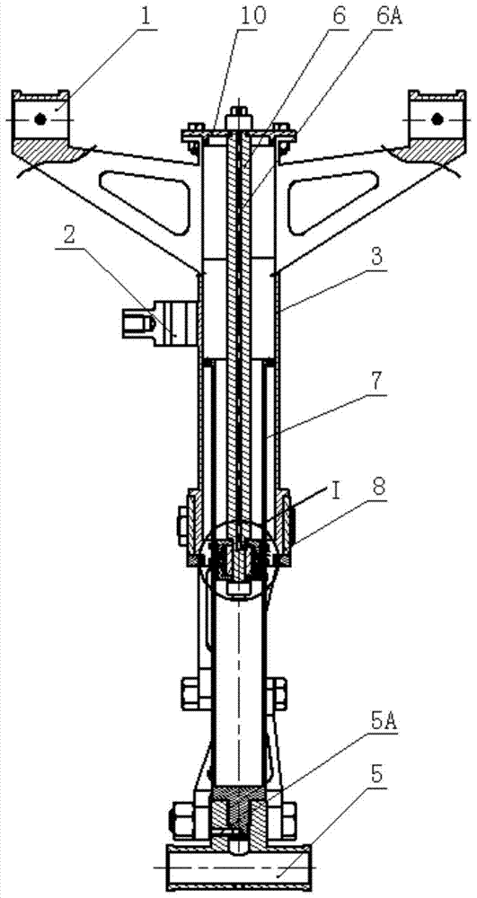 A single-acting magneto-rheological shock absorber for aircraft landing gear