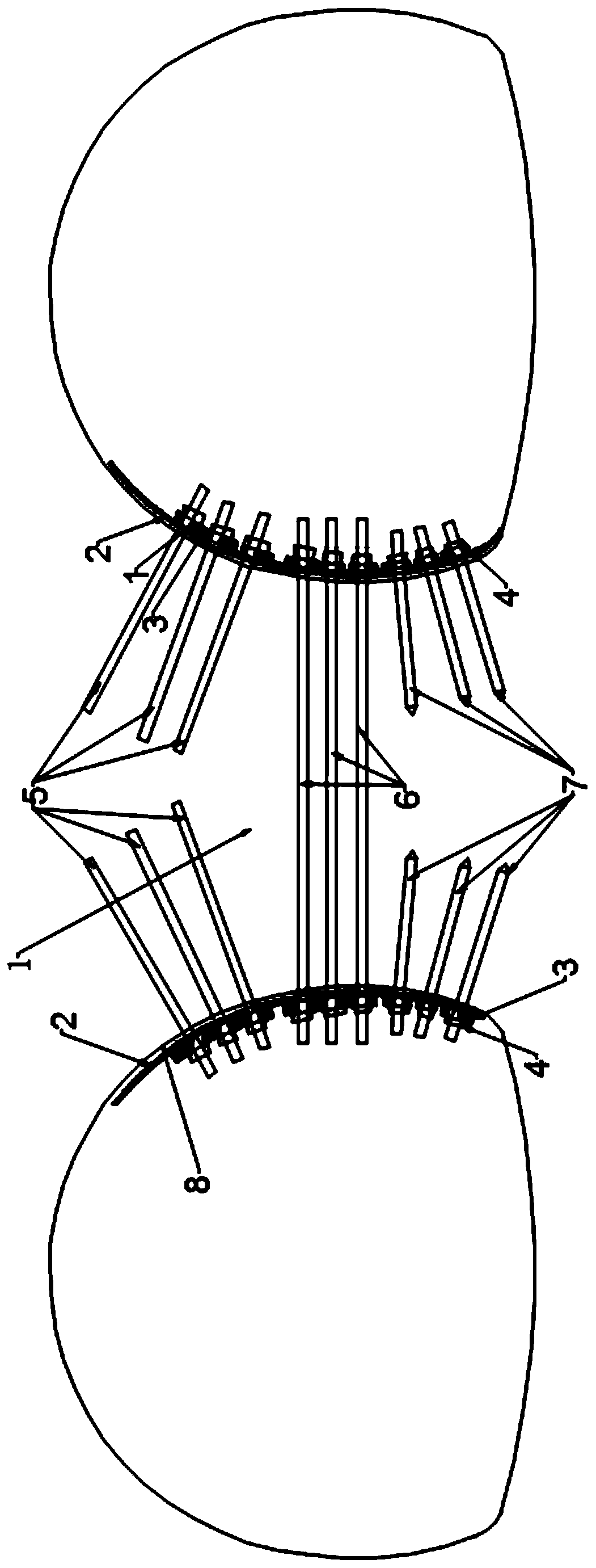 Integral support system and construction method of rock pillar in double-hole tunnel