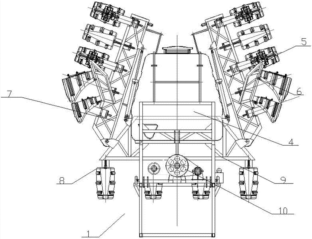 Quick-change lock and agent applying machine specially for cotton by means of quick-change lock