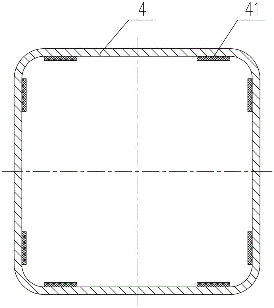 Offshore crane hoisting system with rigid telescopic sleeve