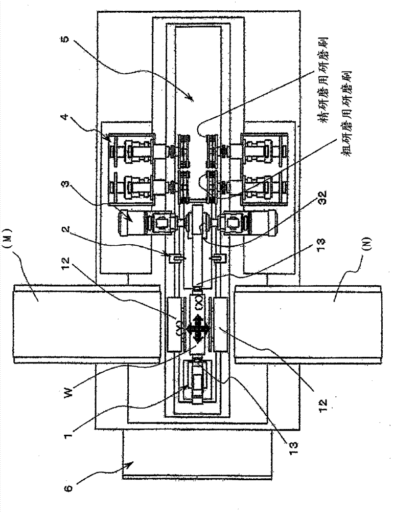 Grinding/polishing device for polygonal column member and grinding/polishing method