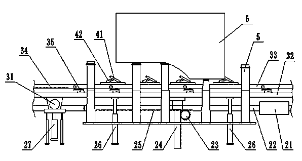 Car body welding lifting reciprocating transmission system