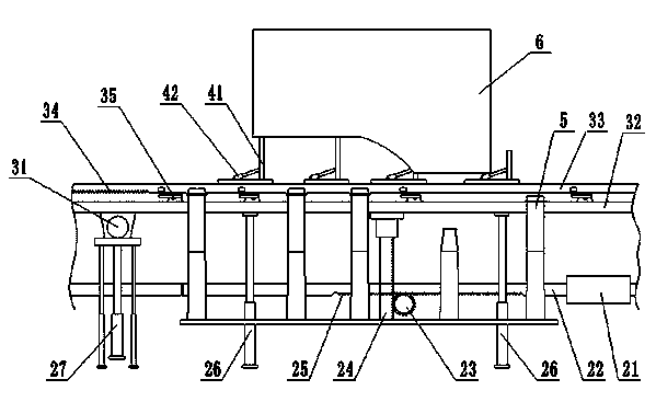 Car body welding lifting reciprocating transmission system