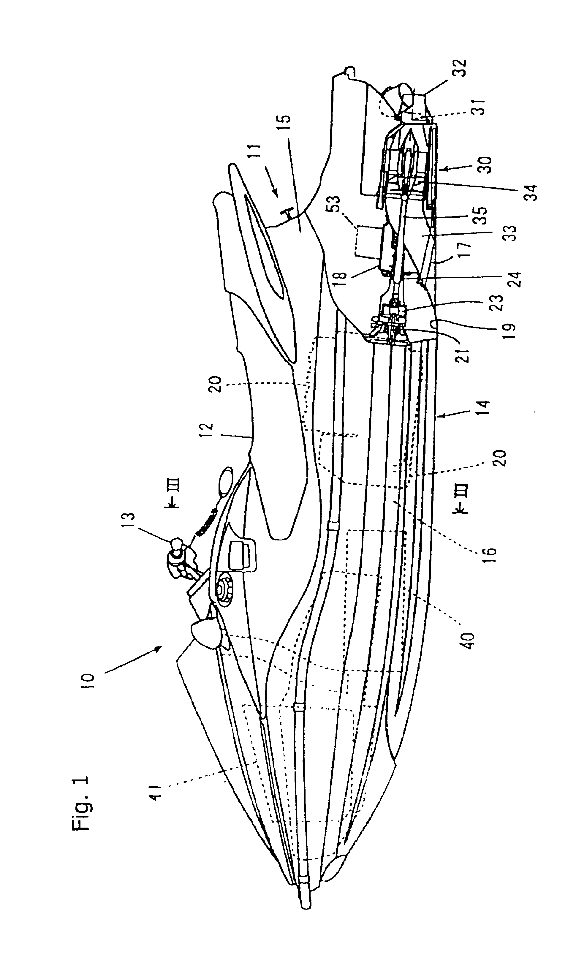 Battery mounting structure for a small watercraft, and method of using same