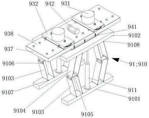 A vibrating rotary excavation and ballast filling machine between sleepers