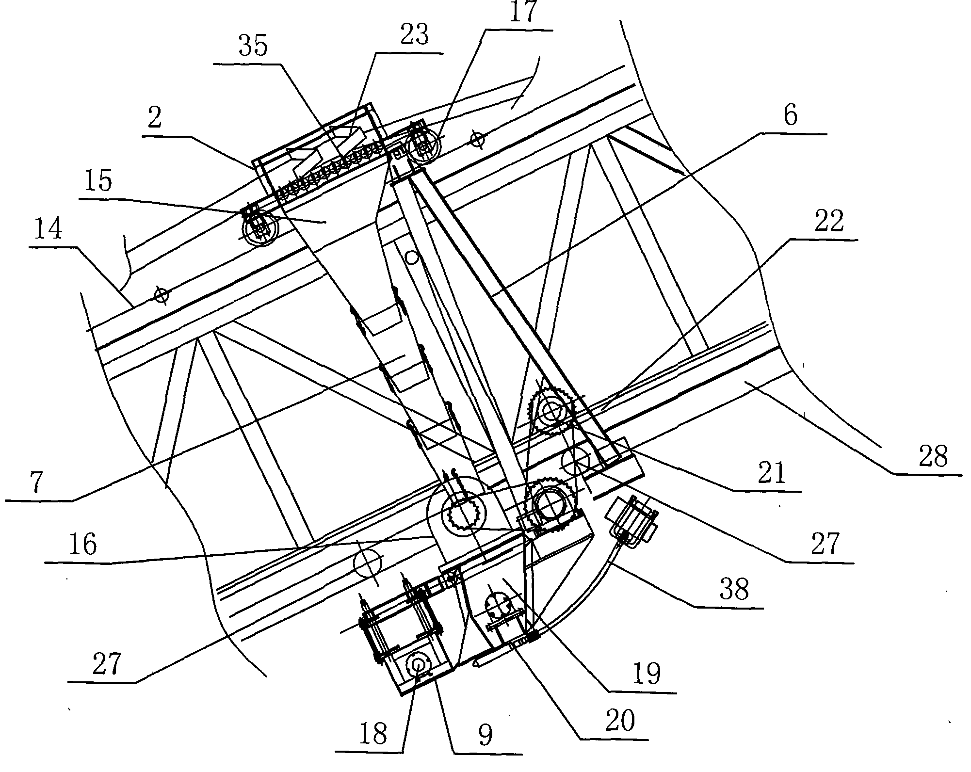 Large-span concrete slope masonry machine