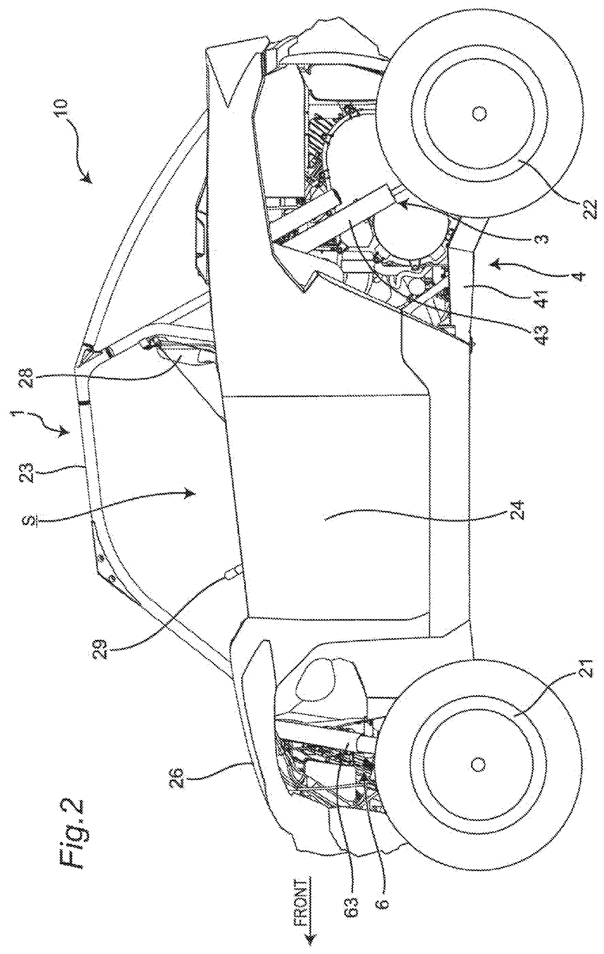 Attaching structure for stabilizer of utility vehicle