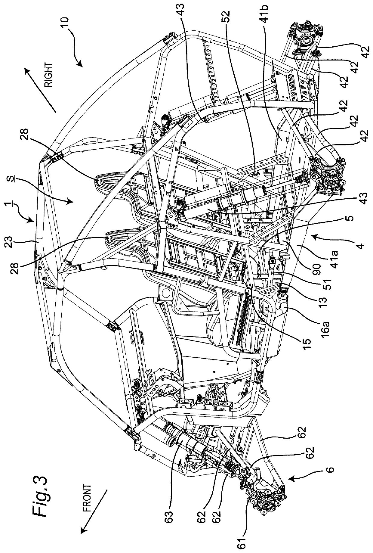 Attaching structure for stabilizer of utility vehicle