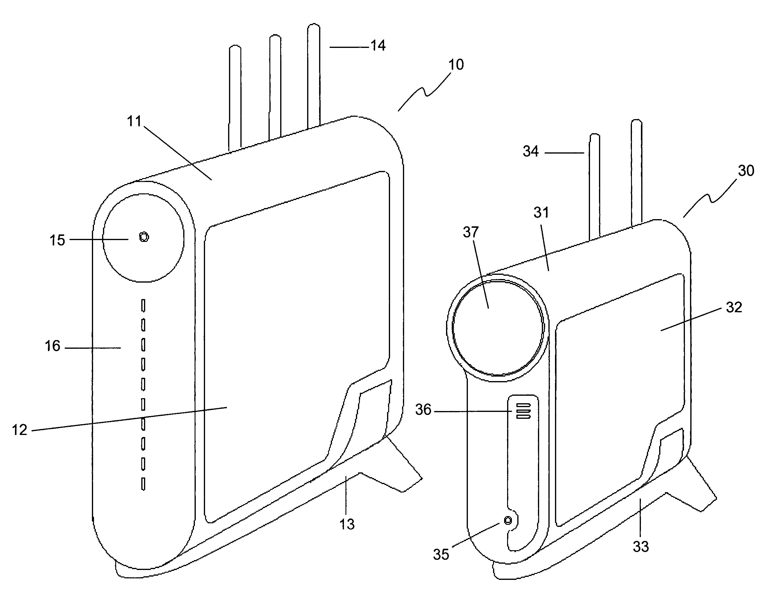 Wireless video surveillance system and method with two-way locking of input capture devices