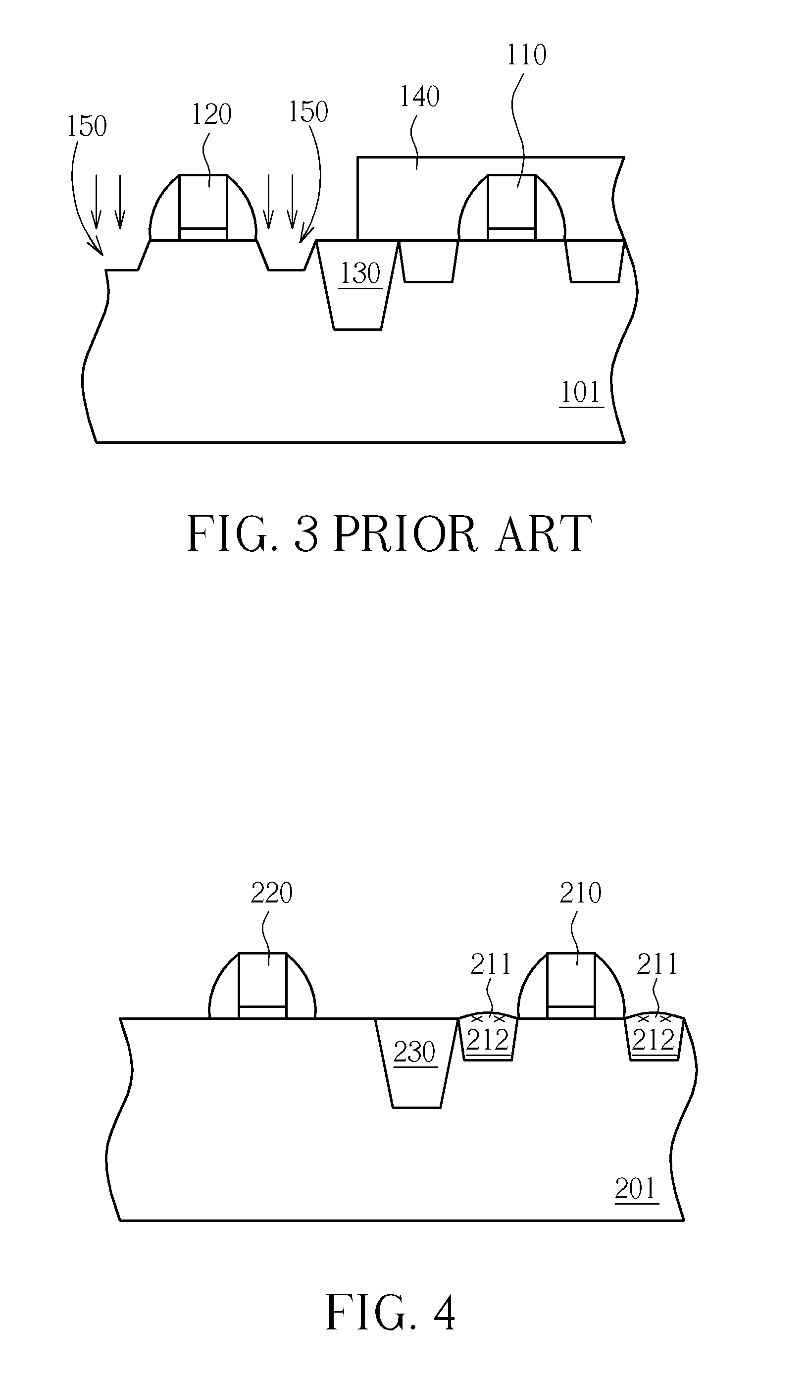 Method for selective formation of trench