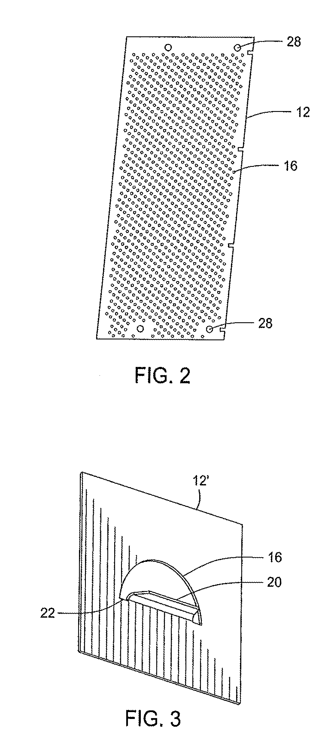 Splash fill bar support and method of manufacturing thereof