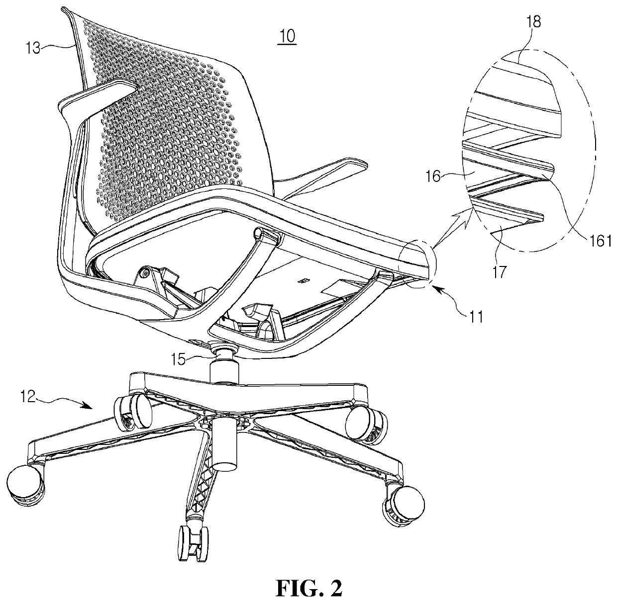 Assembly for chair and chair including the same