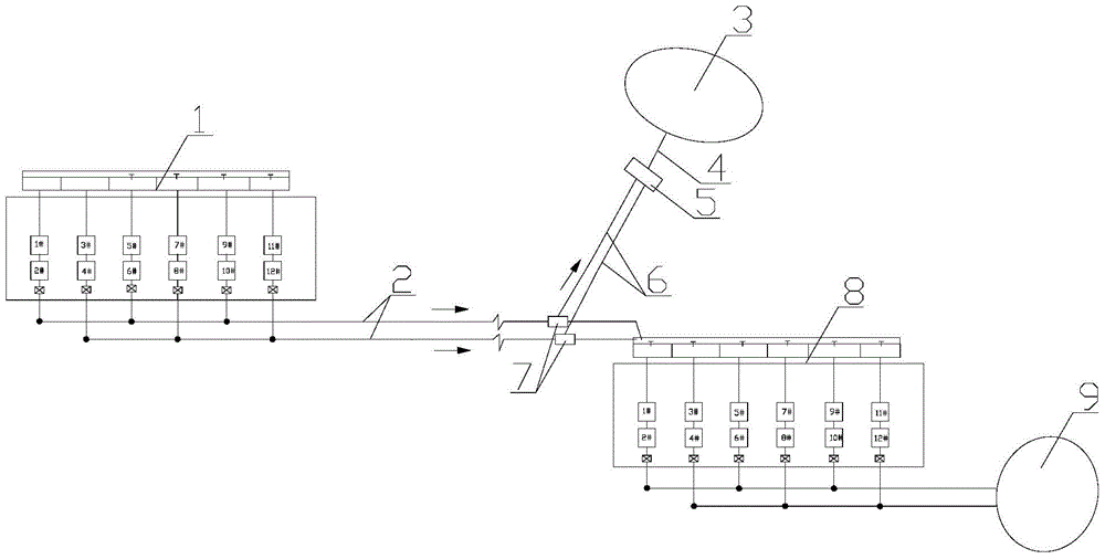 Automatic separation device for medium and fine-grained sludge in tailings conveying main pipe