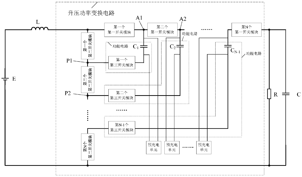 Boost power conversion circuit and control method