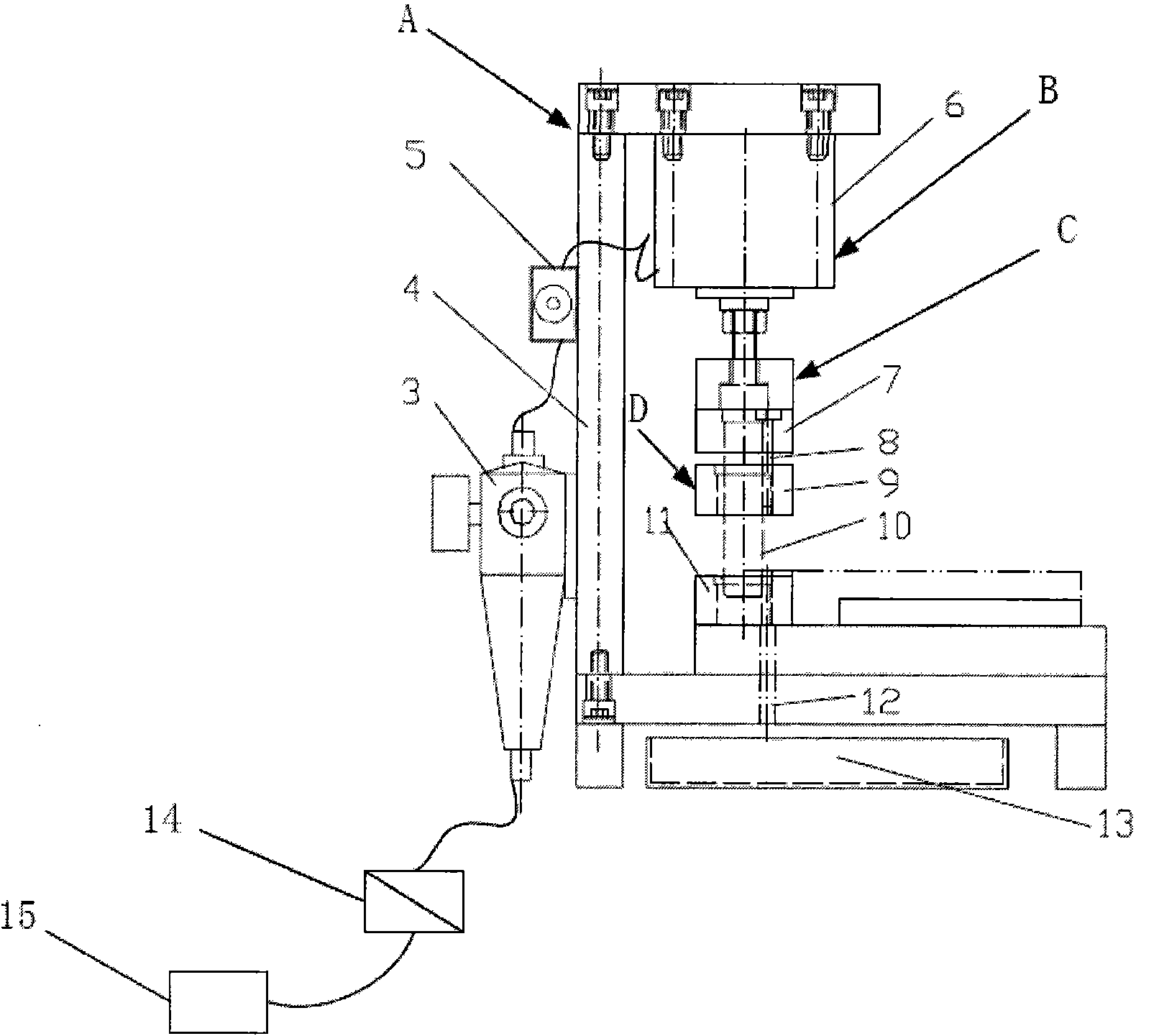 Punching device of high-capacity dynamical lithium-ion battery lug