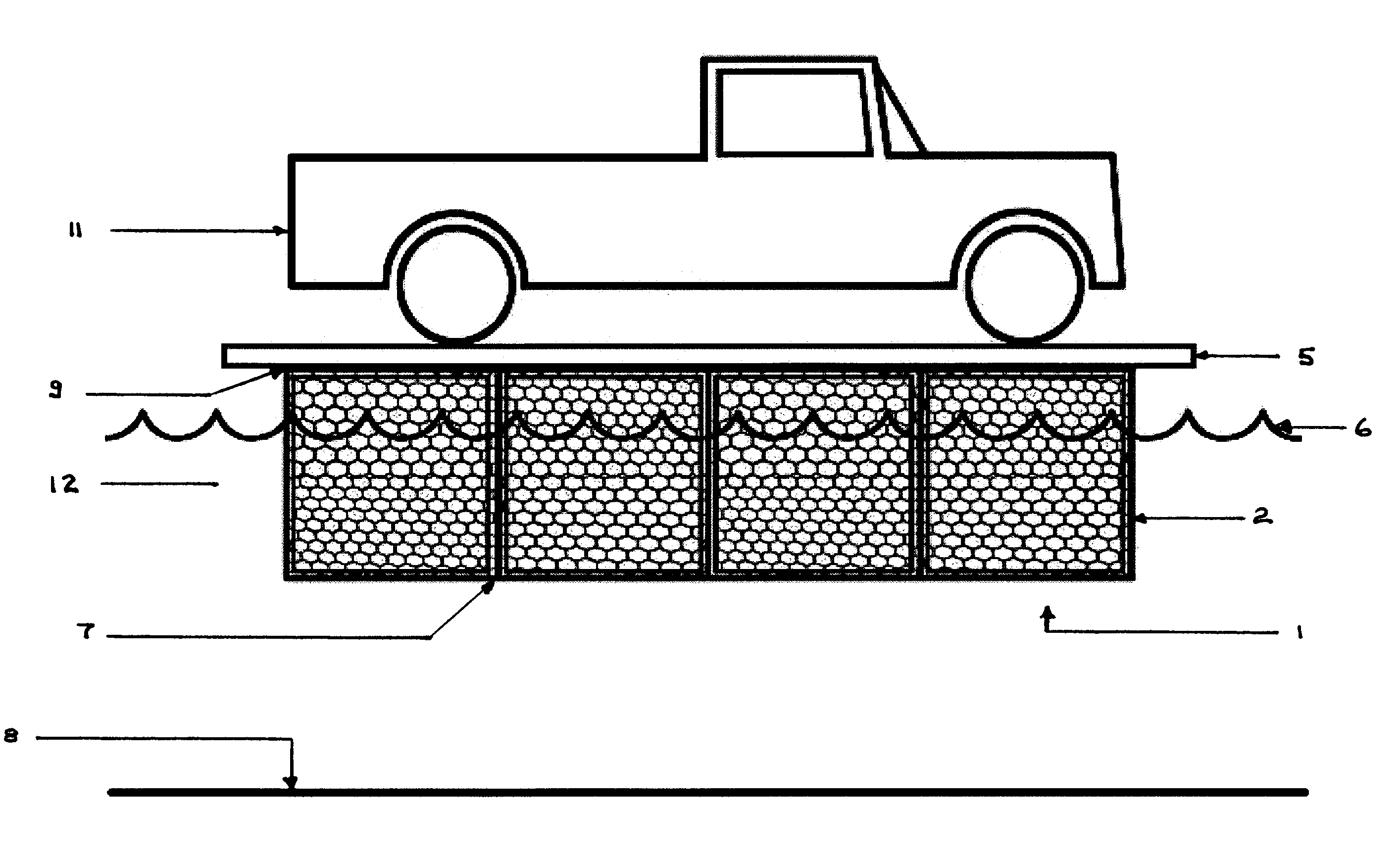 Temporary platform or roadway and method of assembling same