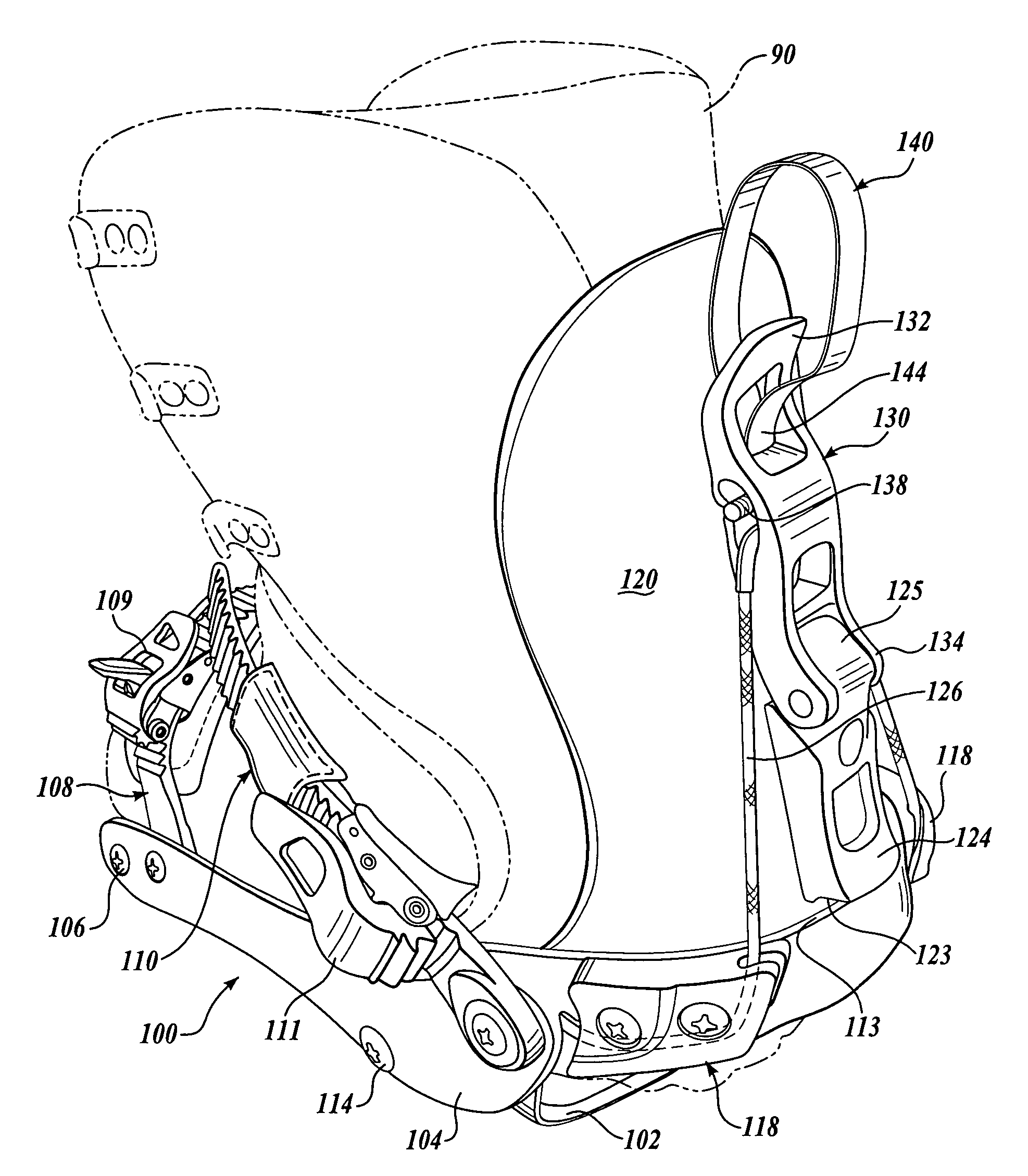 Snowboard binding engagement mechanism