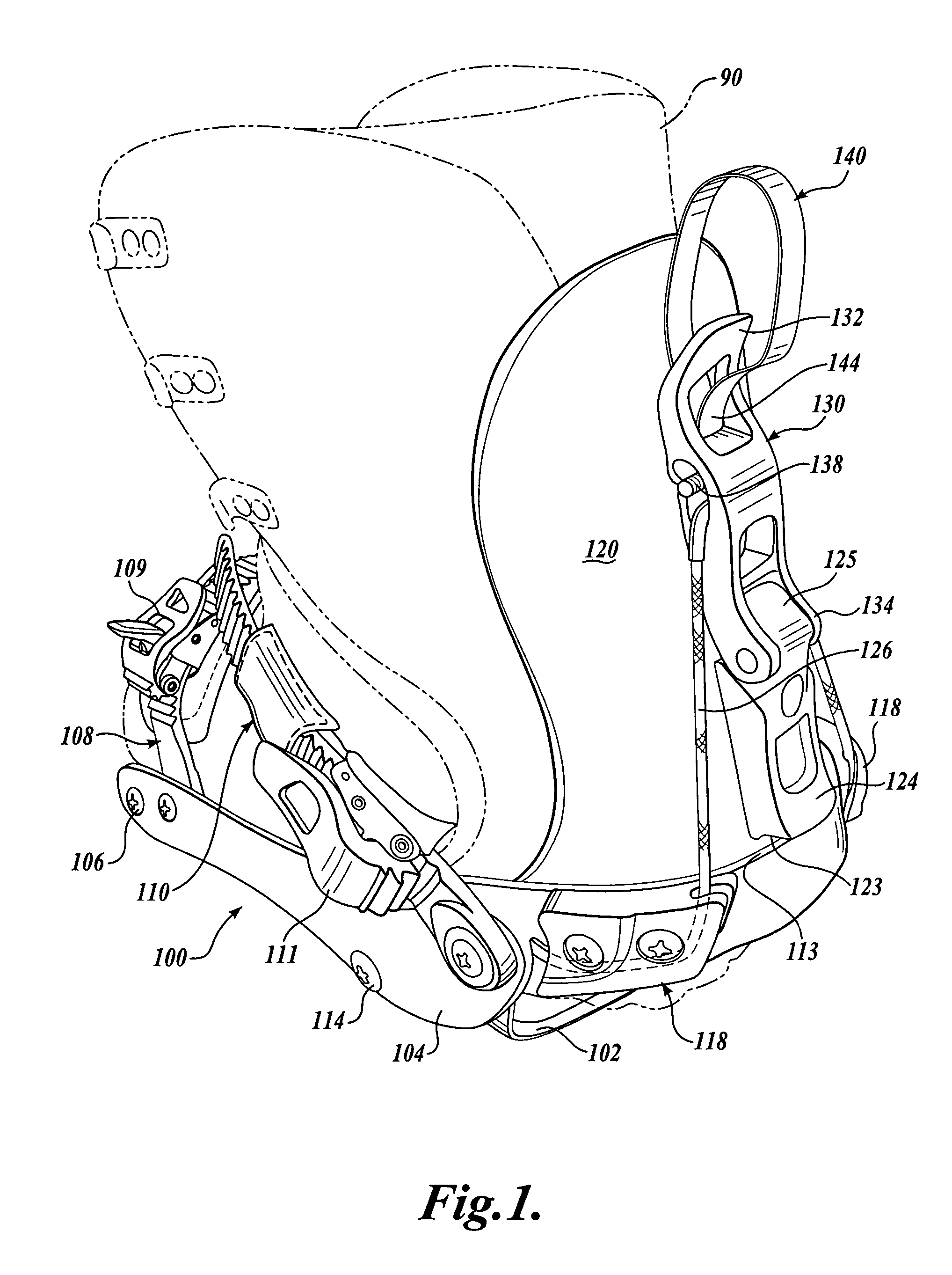 Snowboard binding engagement mechanism