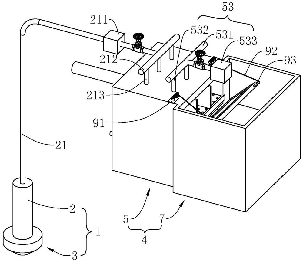 Deep foundation pit drainage system and drainage method