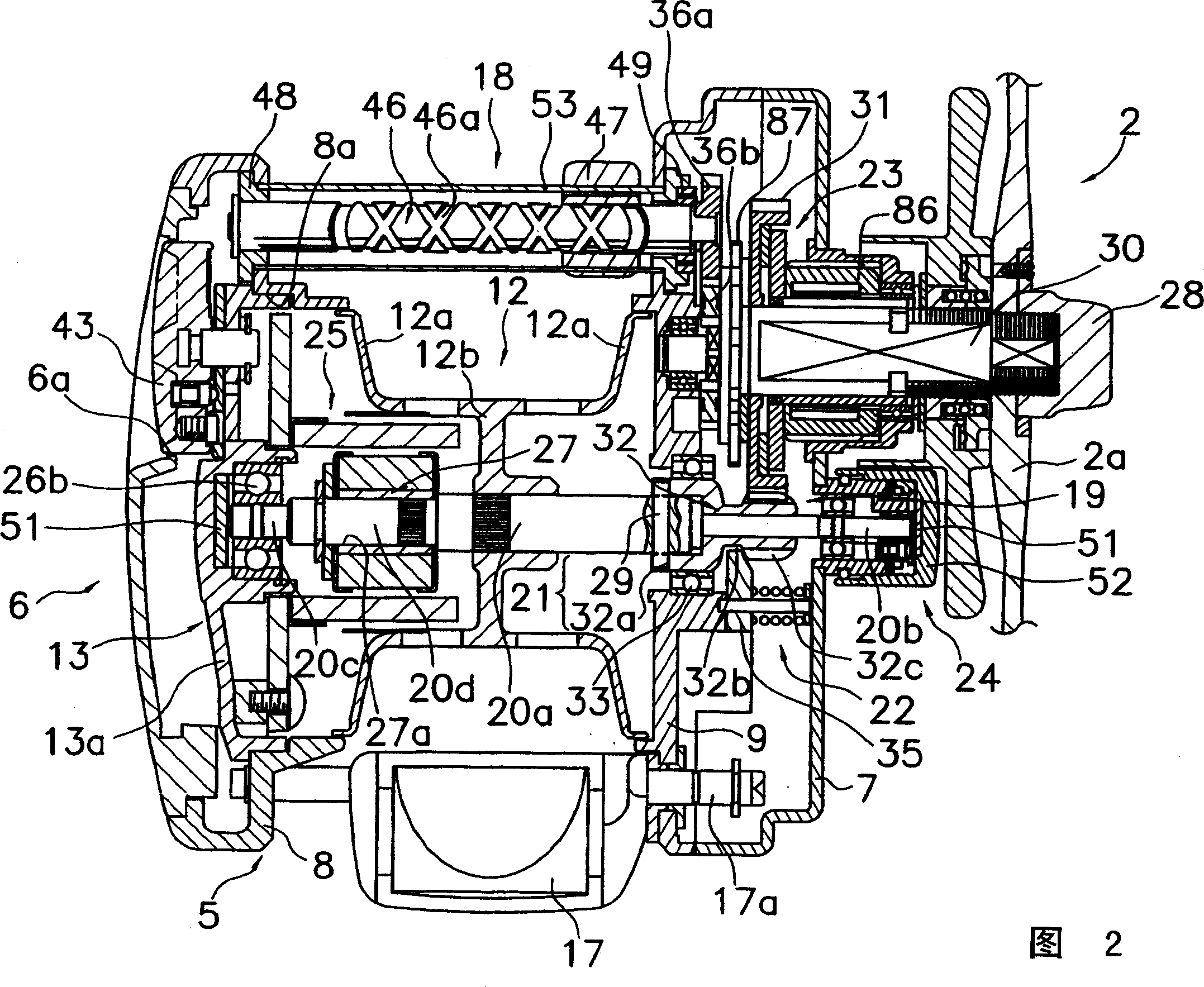 Brake device of double-bearing reel