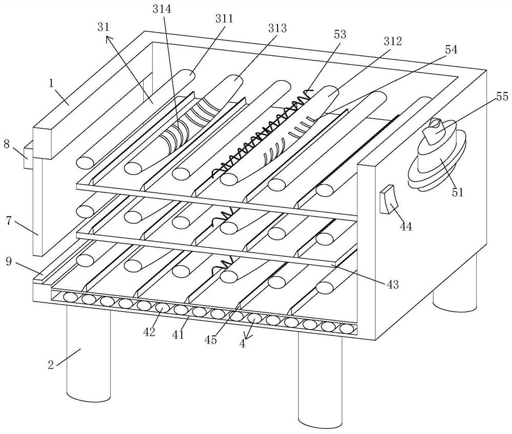 Textile drying device based on negative suction circulation drying in narrow space