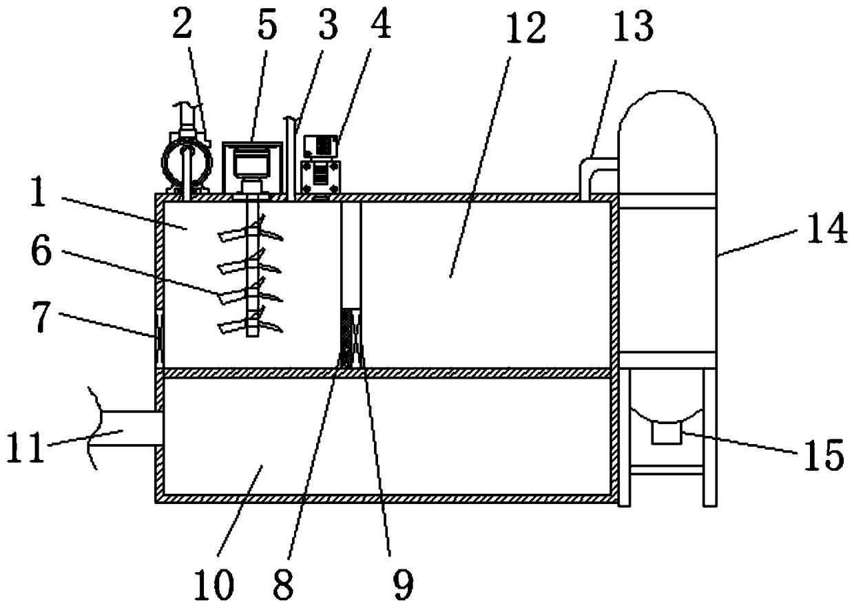 Yellow phosphorus mud ash recycling device with impurity removing function