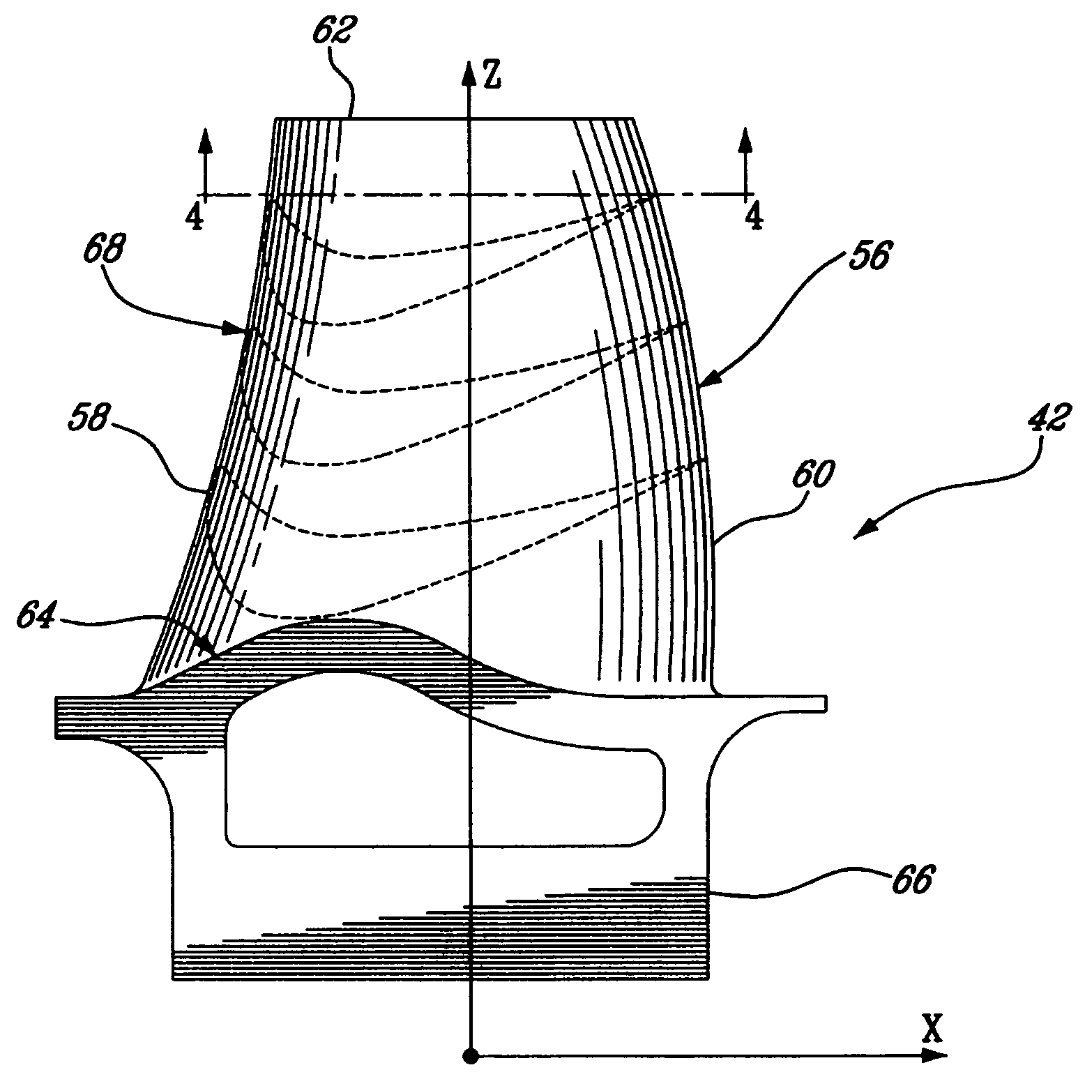 HP turbine blade airfoil profile