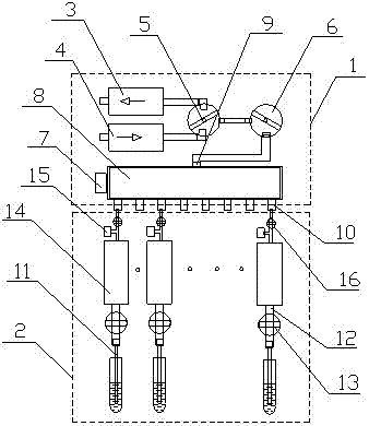 Multichannel blood viscosity measuring device and measuring method