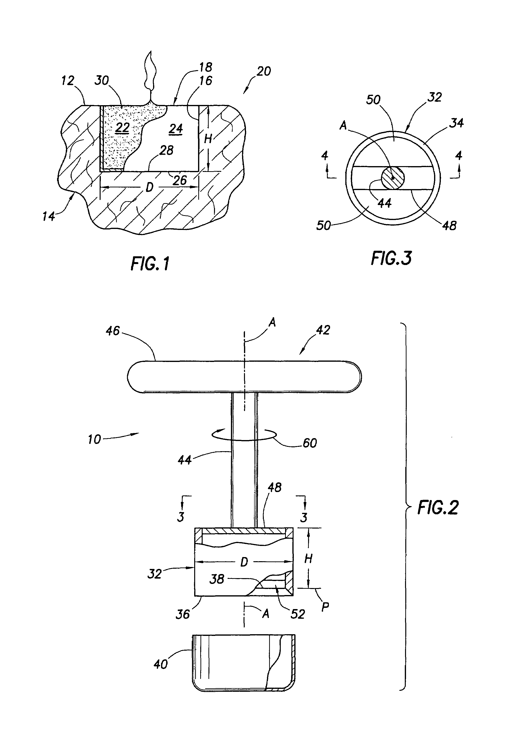 Tool for forming a candle-receiving opening in a fruit or vegetable