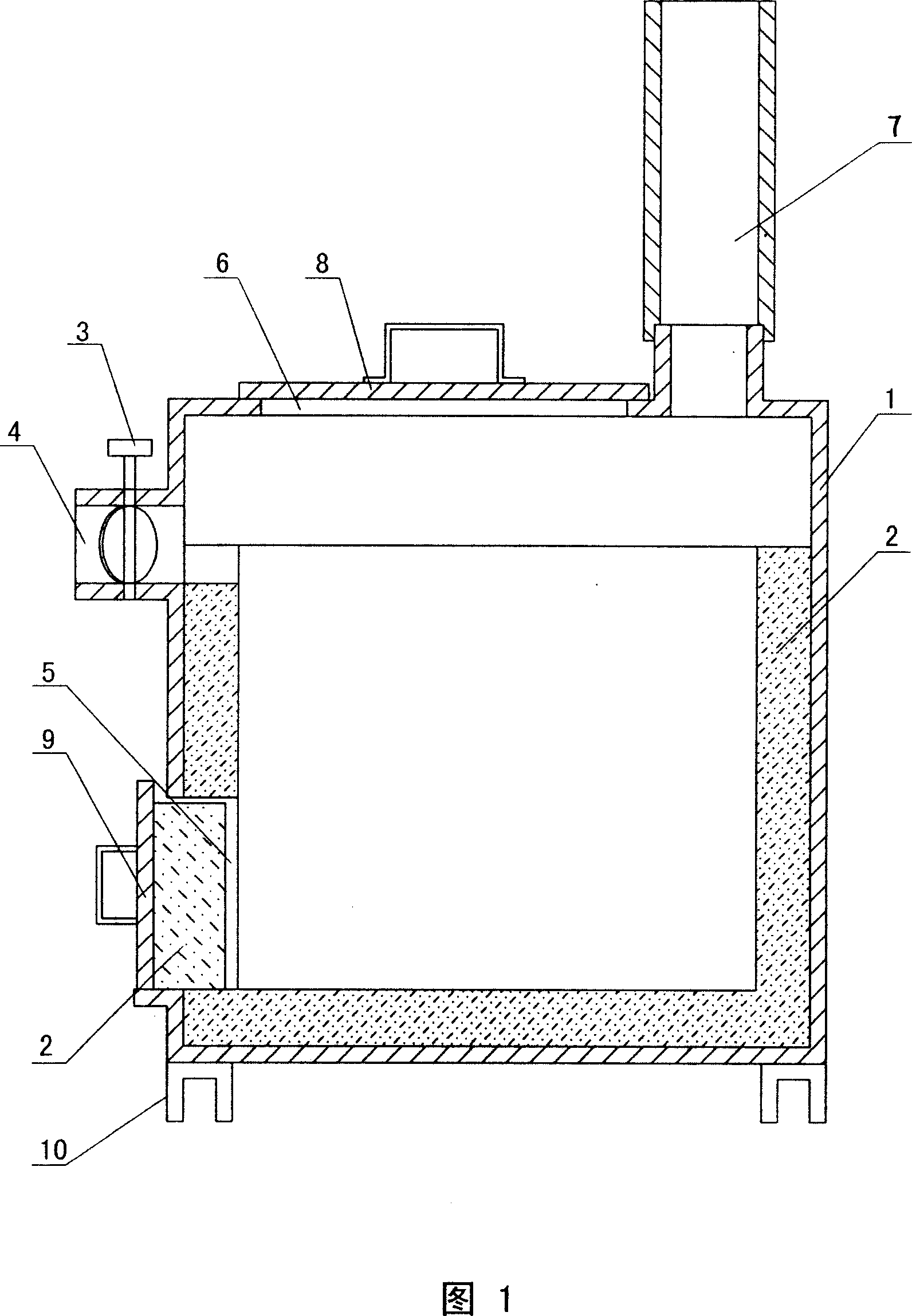 Small indoor biological material hidden-burning heating stove