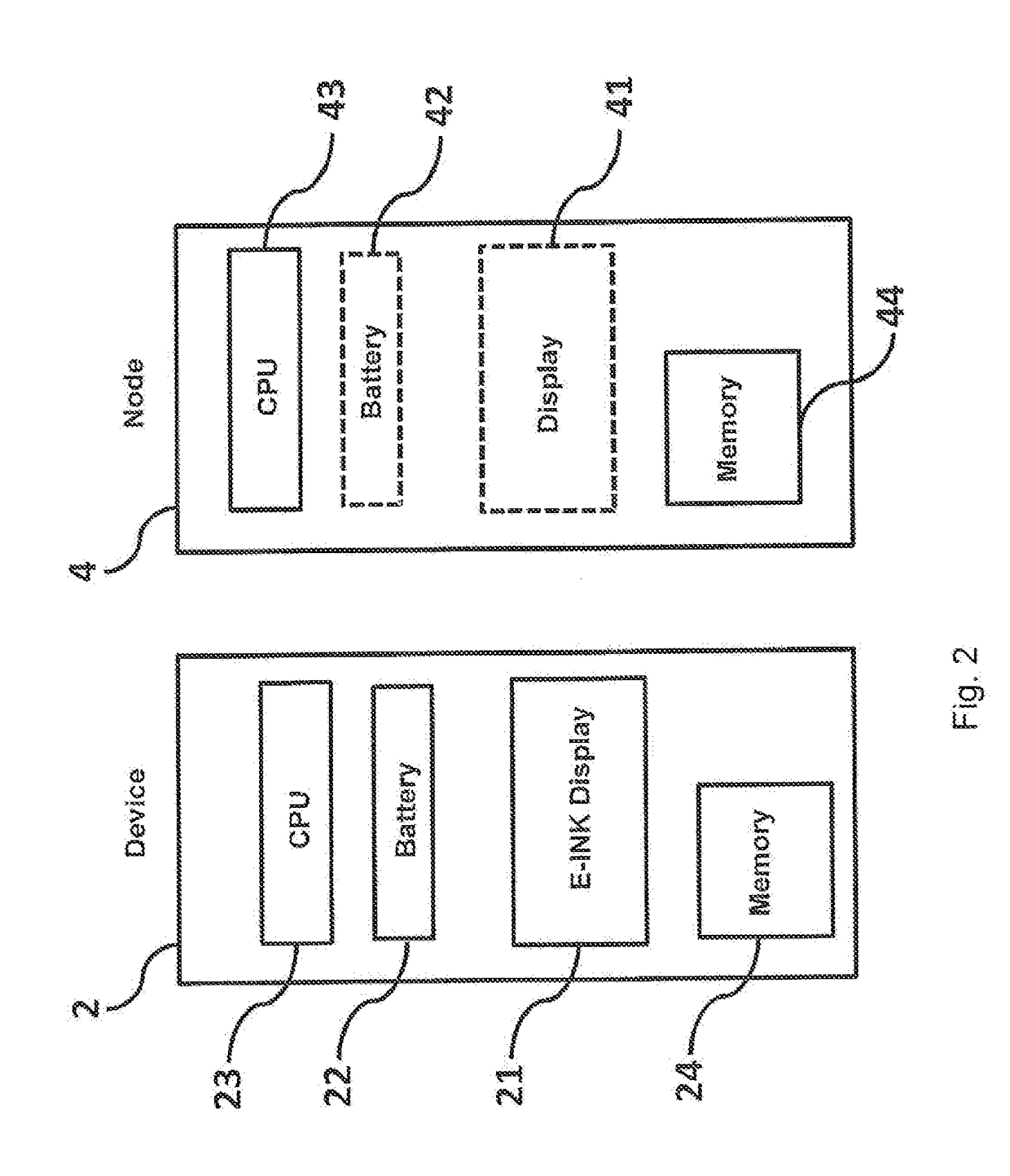 Positioning system and device comprising an electronic ink display