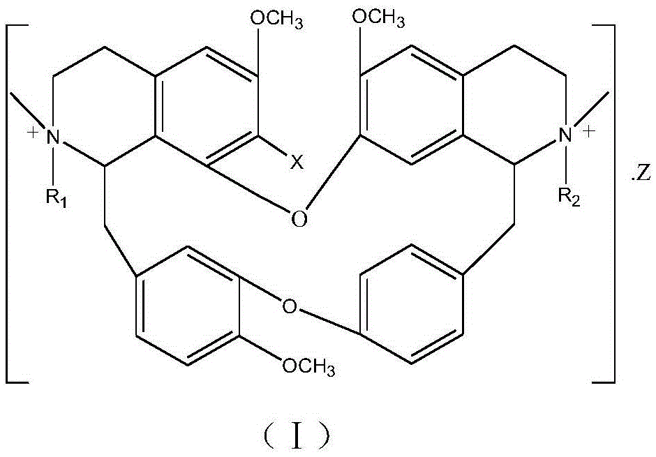 A kind of bisbenzylisoquinoline quaternary ammonium salt and its preparation method and application in the preparation of antitumor drugs