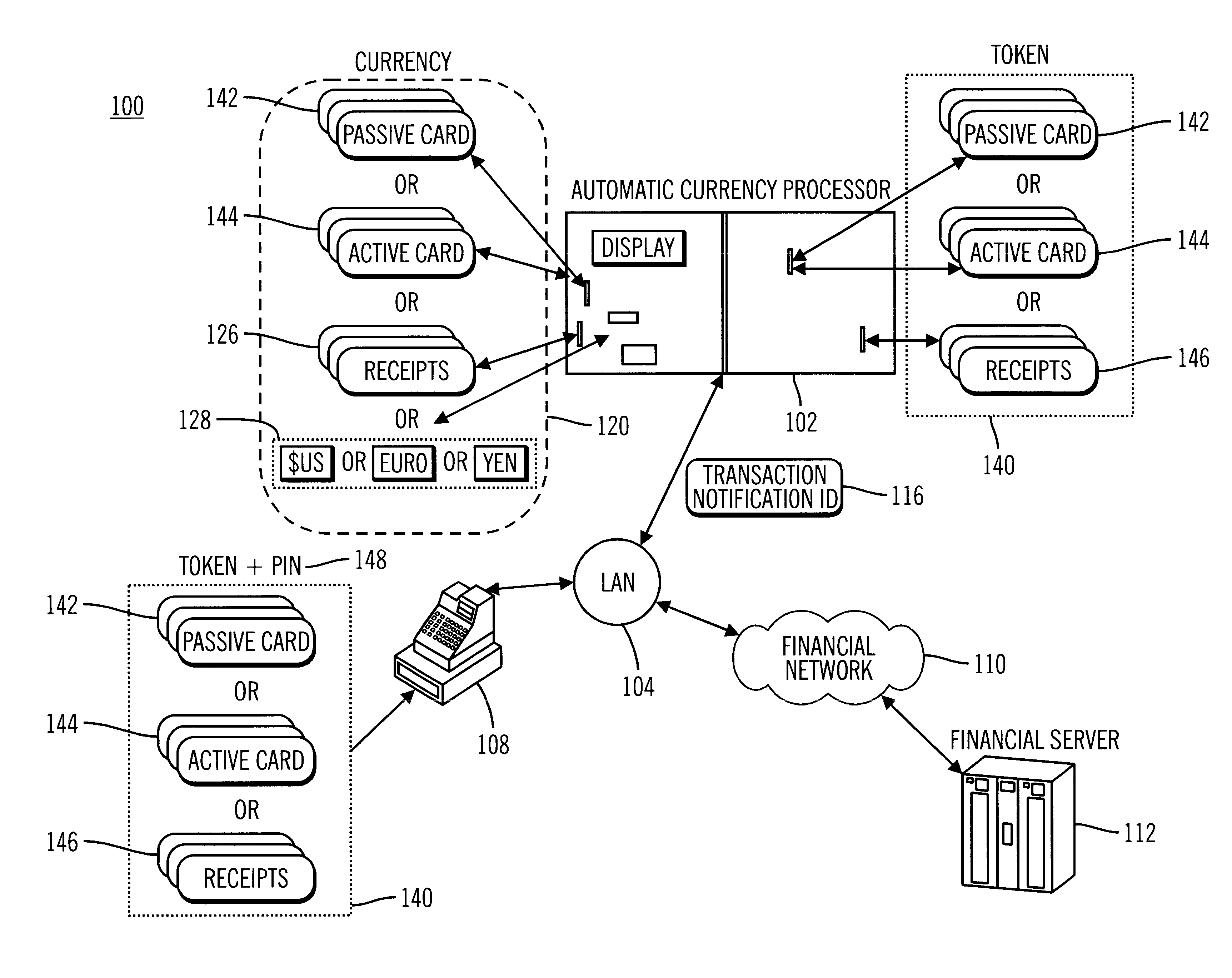 Multiple denomination currency receiving and prepaid card dispensing method and apparatus