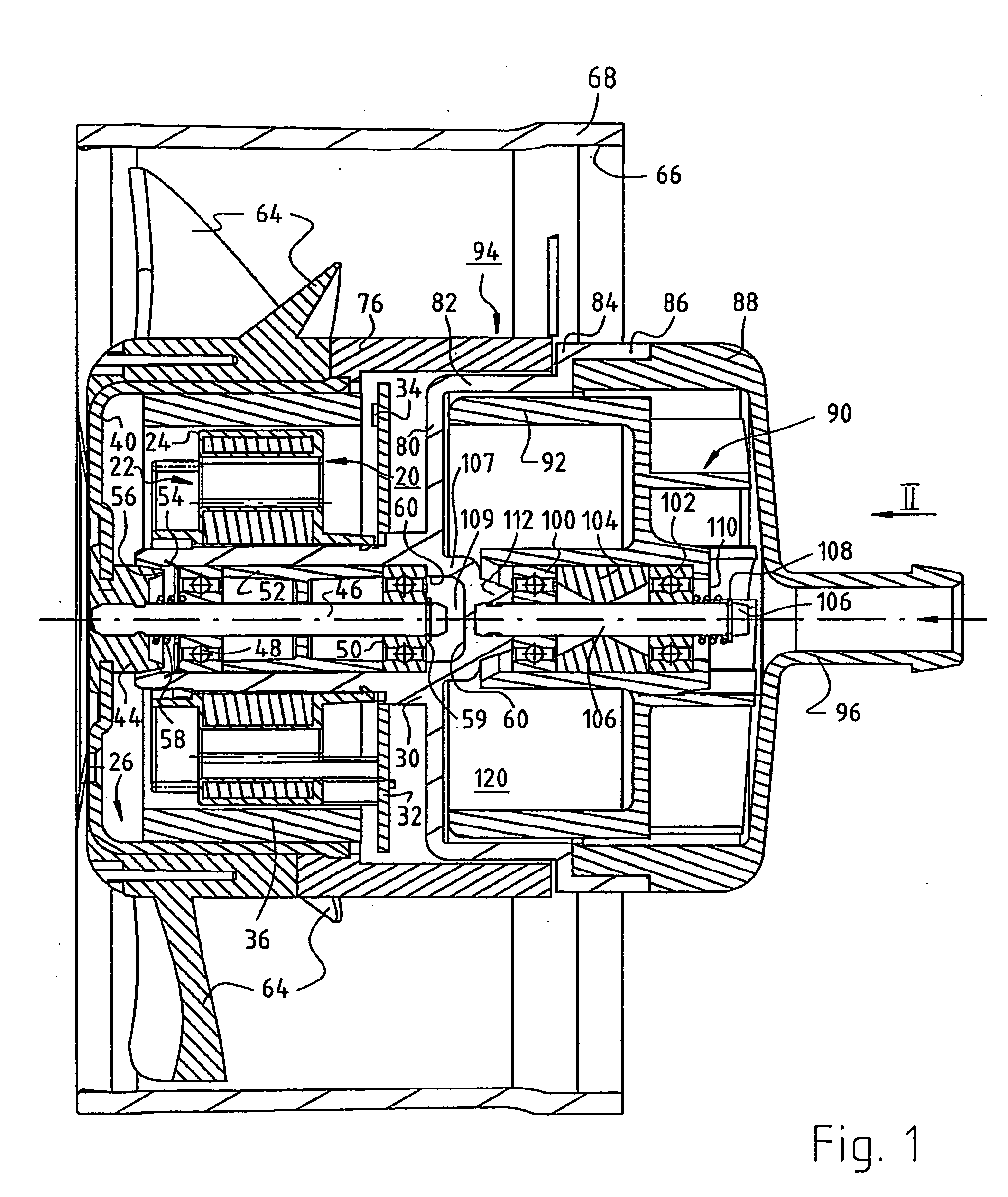 Arrangement with an electronically commutated external rotor motor