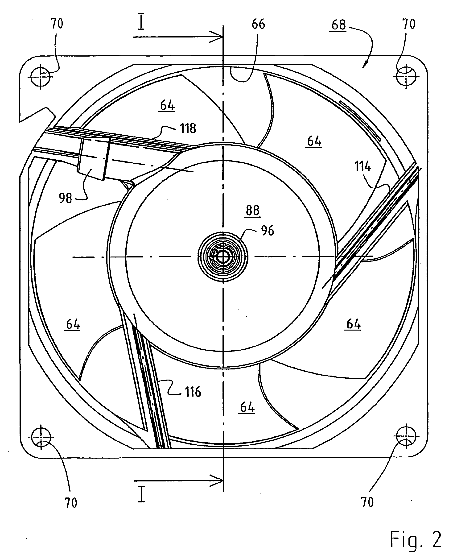 Arrangement with an electronically commutated external rotor motor