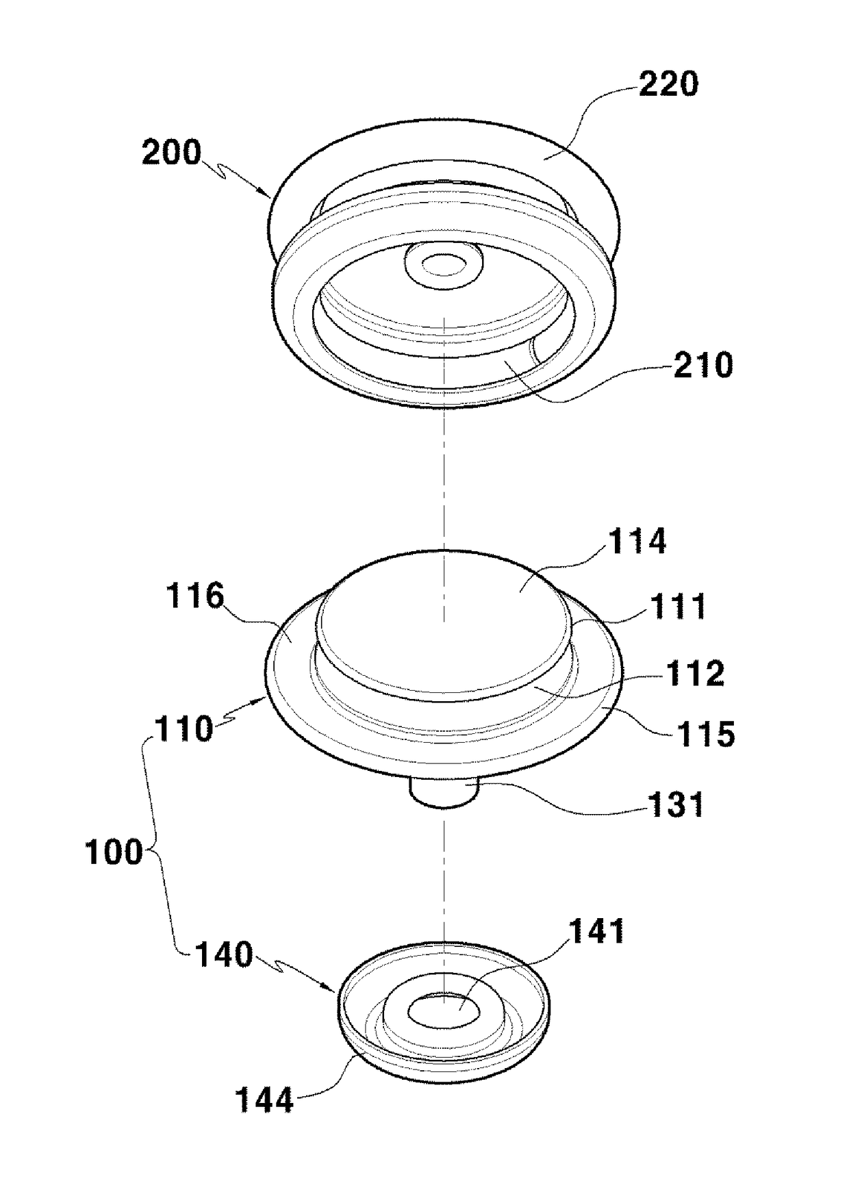 Male button for a snap button