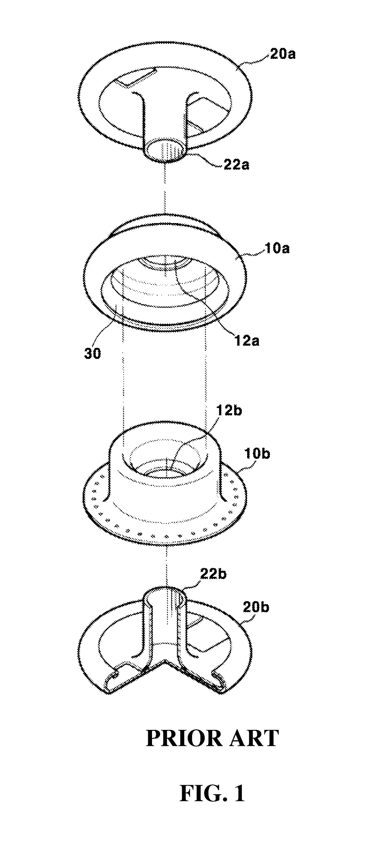 Male button for a snap button