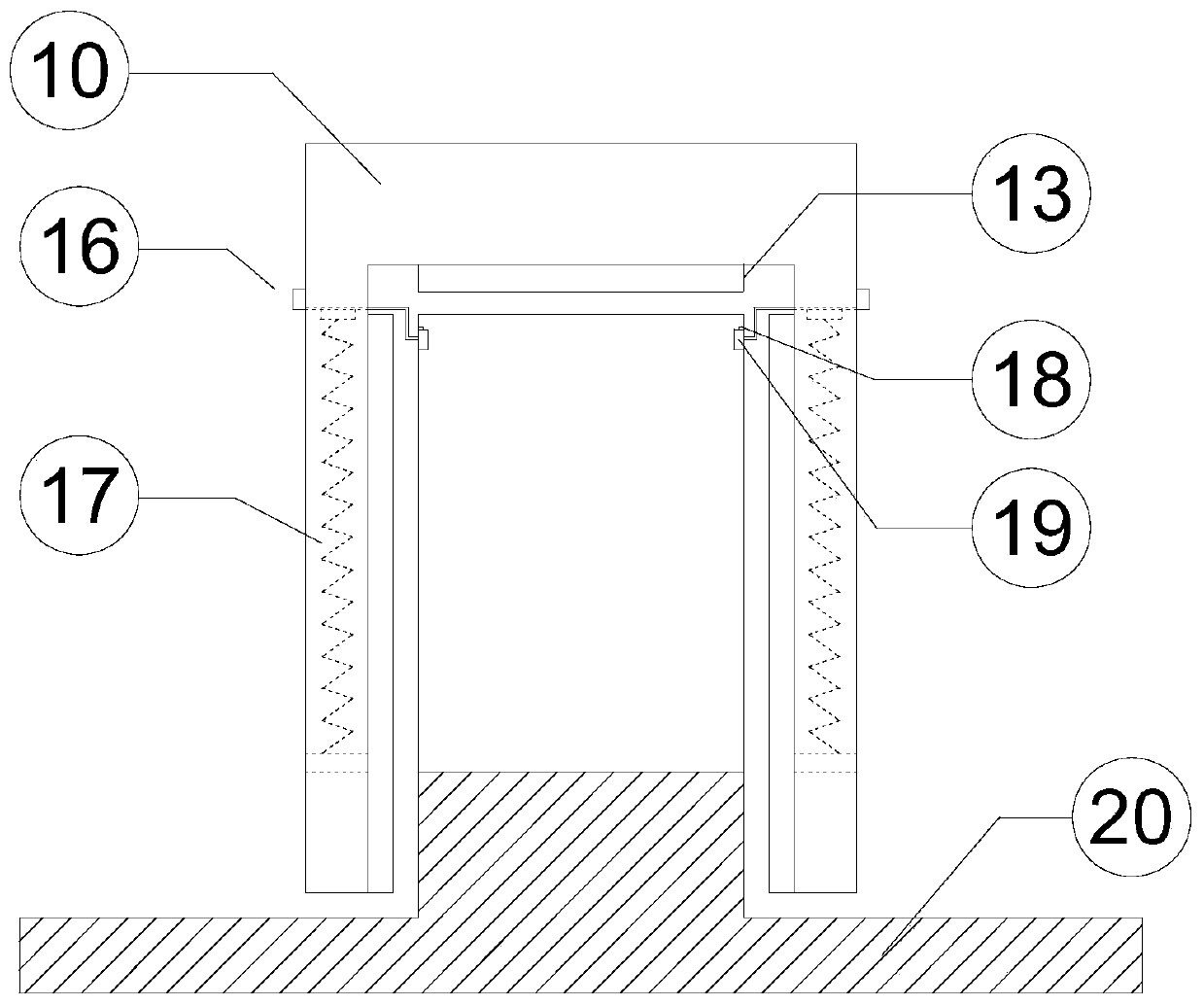 Carbon fiber cloth reinforcement automatic construction device suitable for variable cross-section rib structure