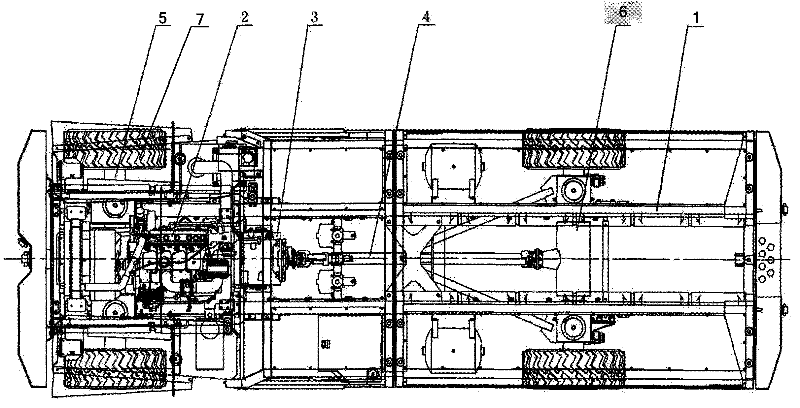 Trackless rubber-tired vehicle for mining