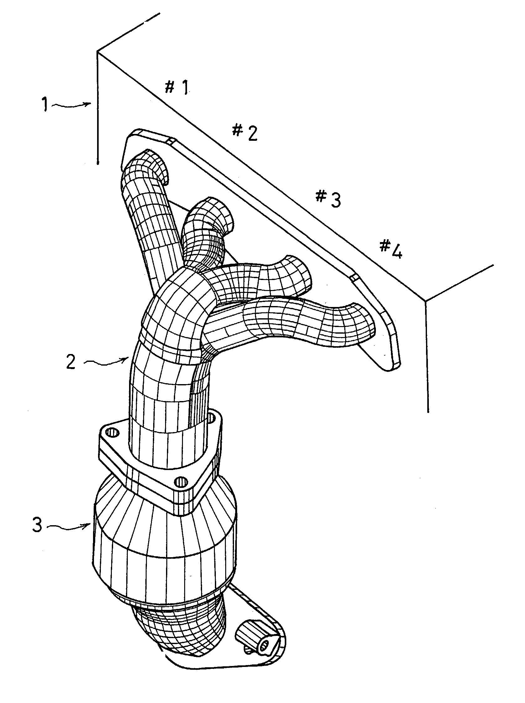 Exhaust manifold for four-cylinder engine