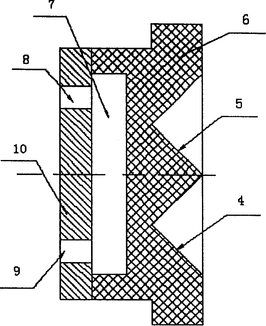 Combined holophote laser resonant cavity composed of right-angle round platform inboard surface and right-angle taper outboard surface