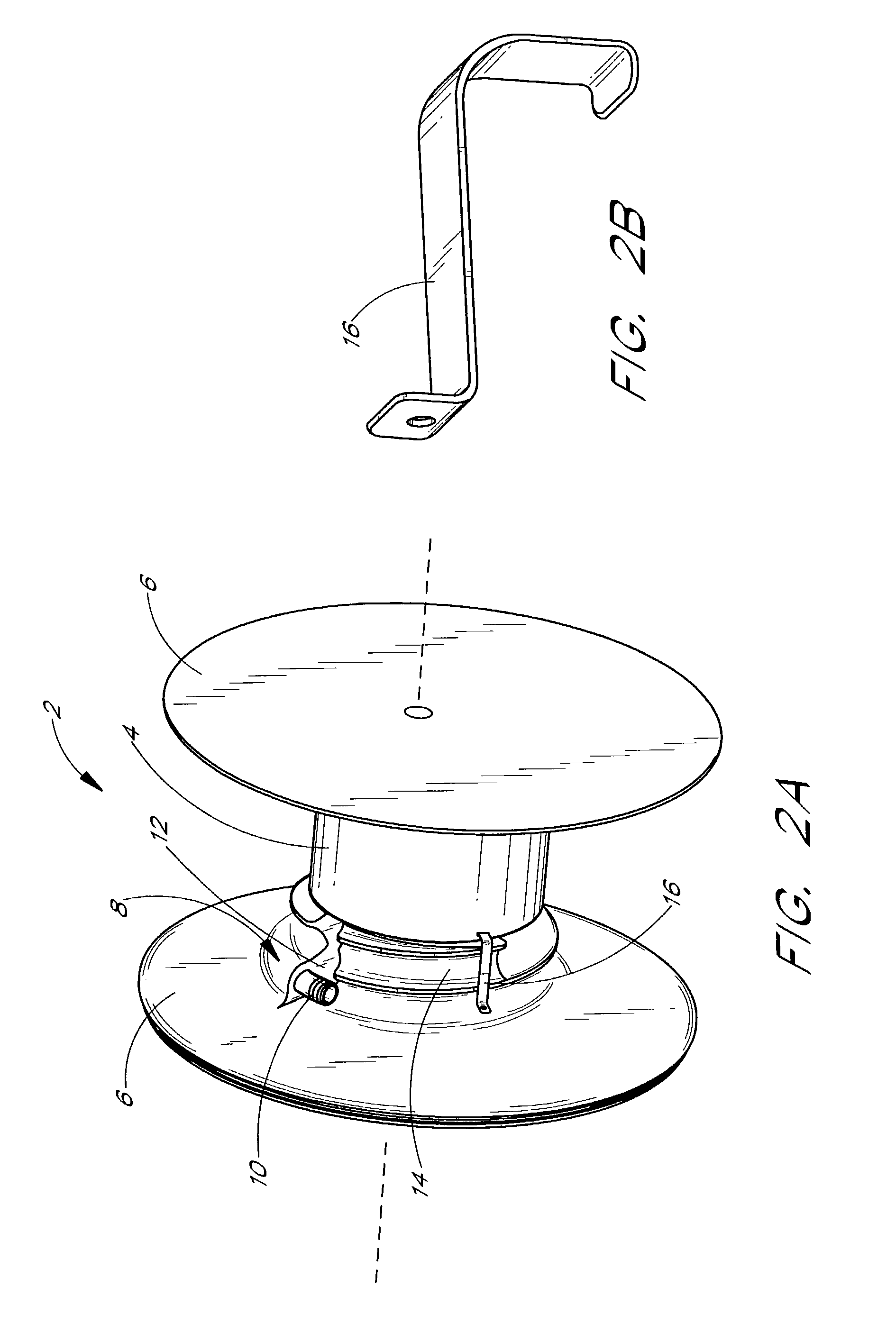 Reel having apparatus for improved connection of linear material