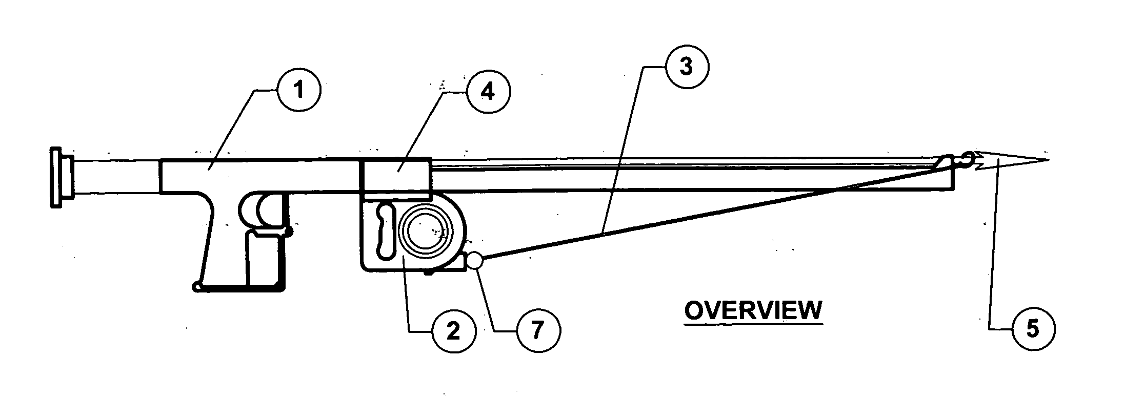 Spear gun with retractable string mechanism